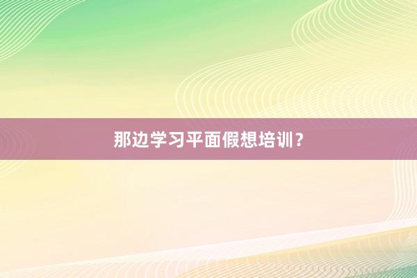 那边学习平面假想培训？