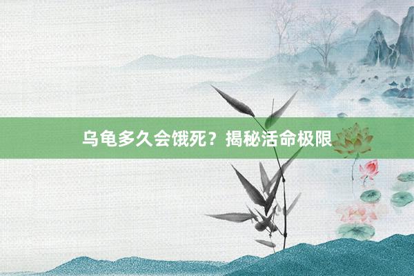 乌龟多久会饿死？揭秘活命极限